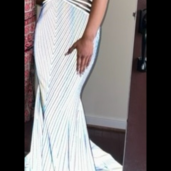 Blue and Purple Sleeveless “SuperNova”Sweetheart Bodycon Gown for Prom. - Picture 5 of 5